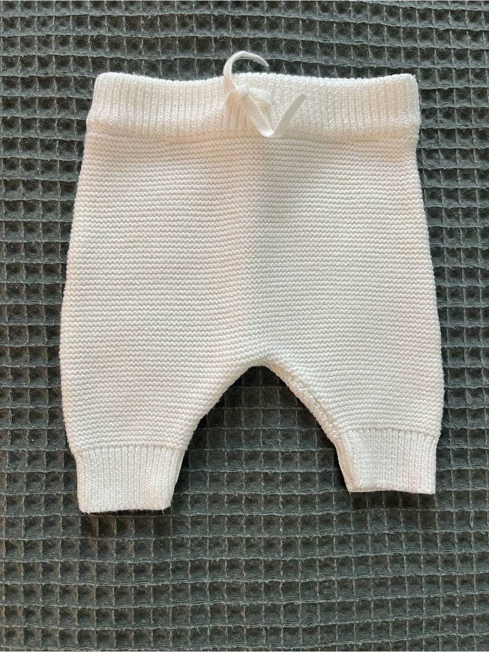 Carters Newborn Knit Pants Chunky Cream White Beige